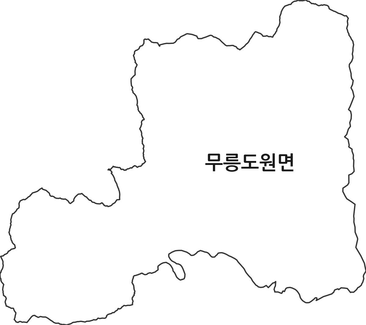 강원특별자치도 영월군 무릉도원면 법정동 행정구역 경계 지도