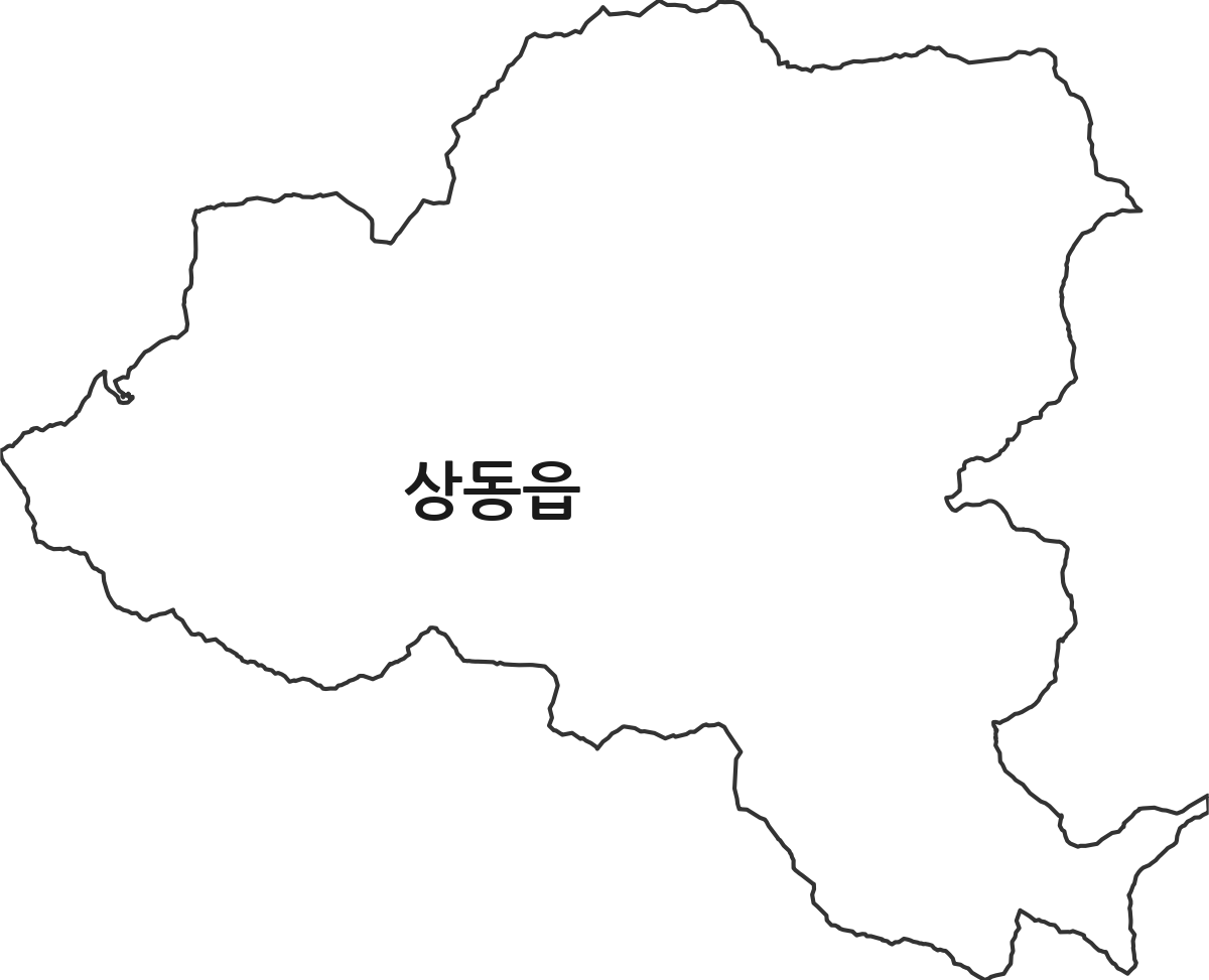 강원특별자치도 영월군 상동읍 법정동 행정구역 경계 지도