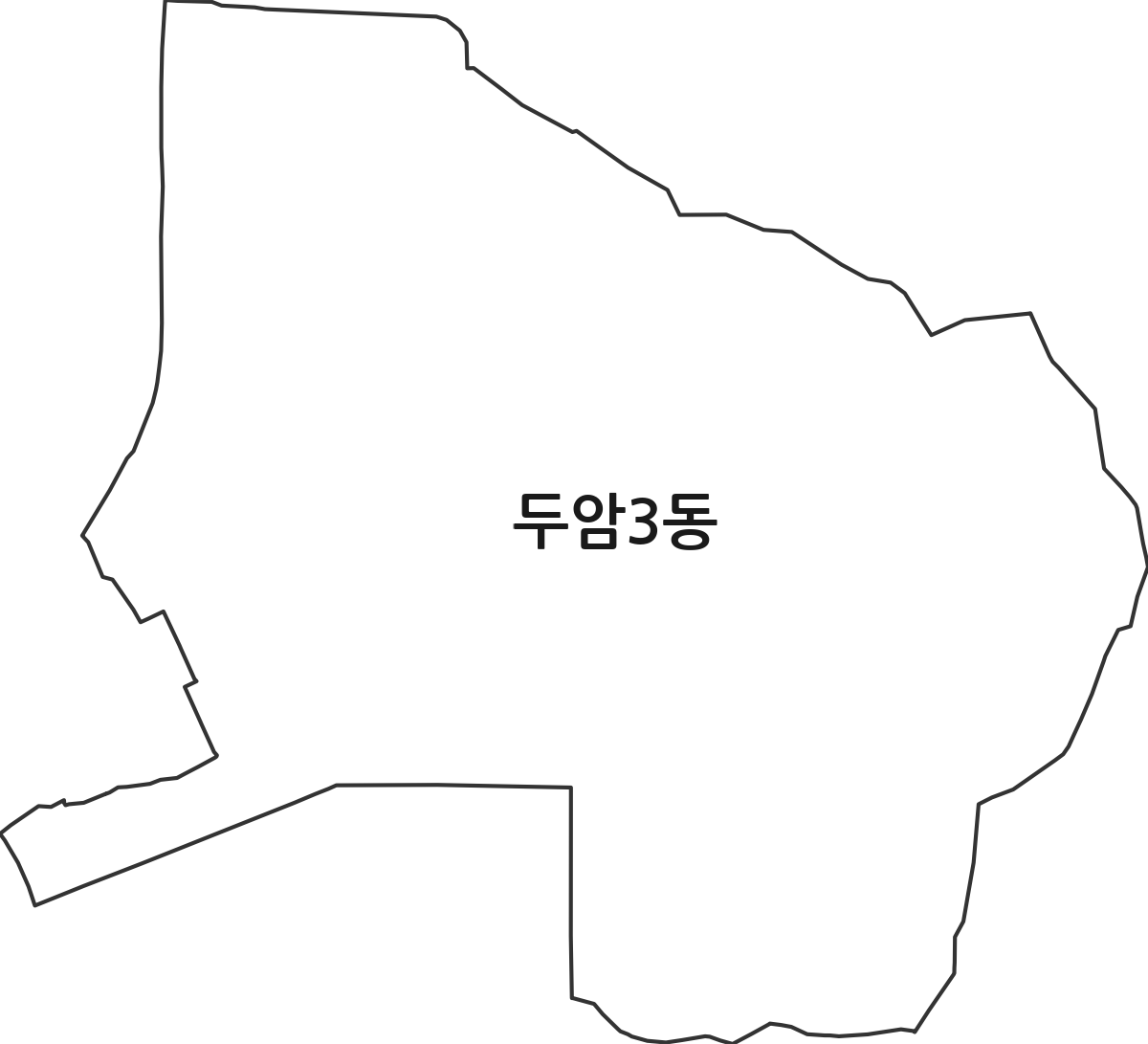 광주광역시 북구 두암3동 행정동 행정구역 경계 지도