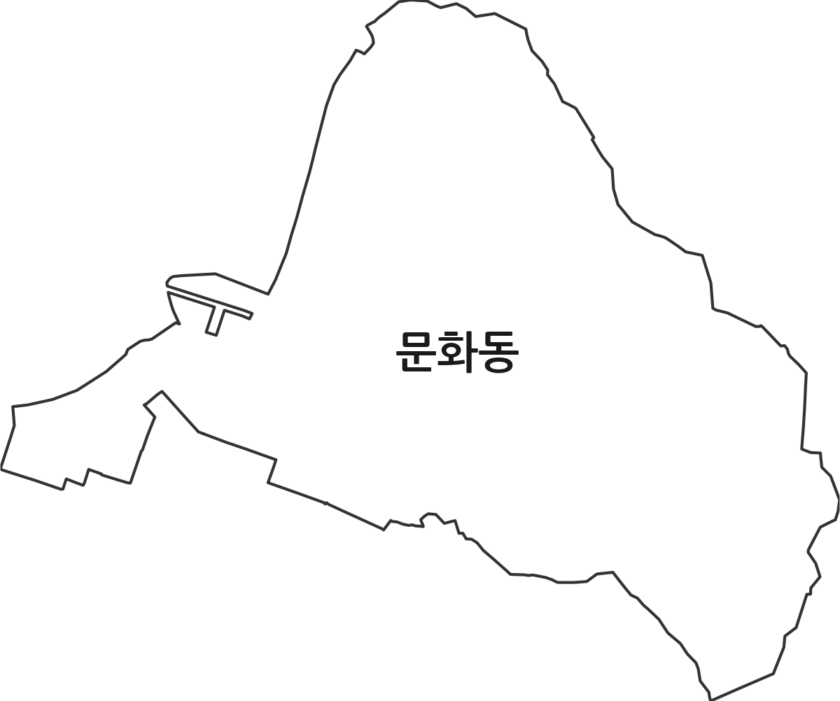 광주광역시 북구 문화동 행정동 행정구역 경계 지도