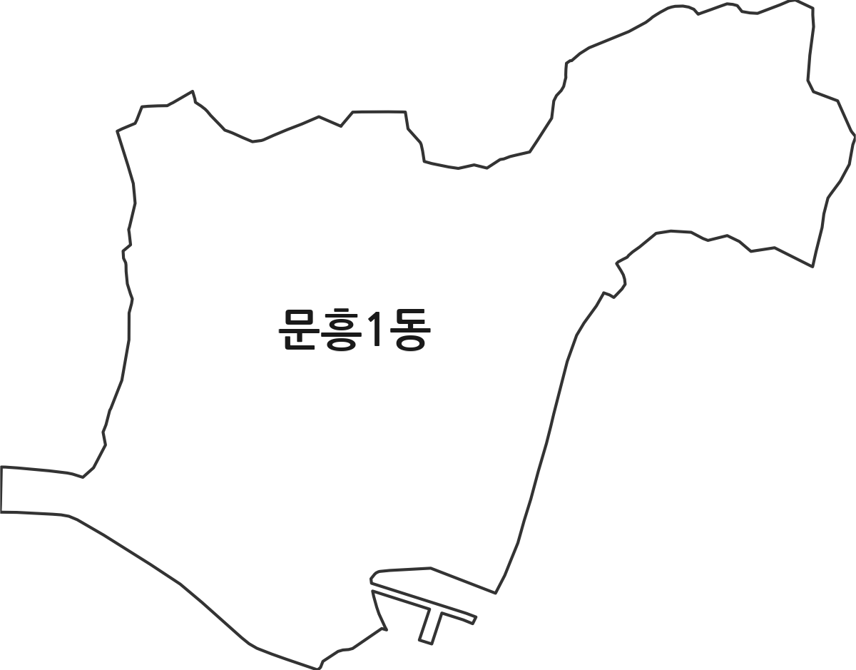 광주광역시 북구 문흥1동 행정동 행정구역 경계 지도