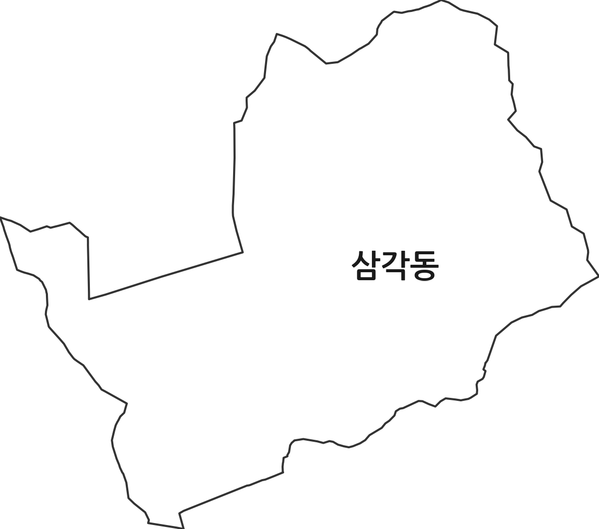 광주광역시 북구 삼각동 행정동 행정구역 경계 지도