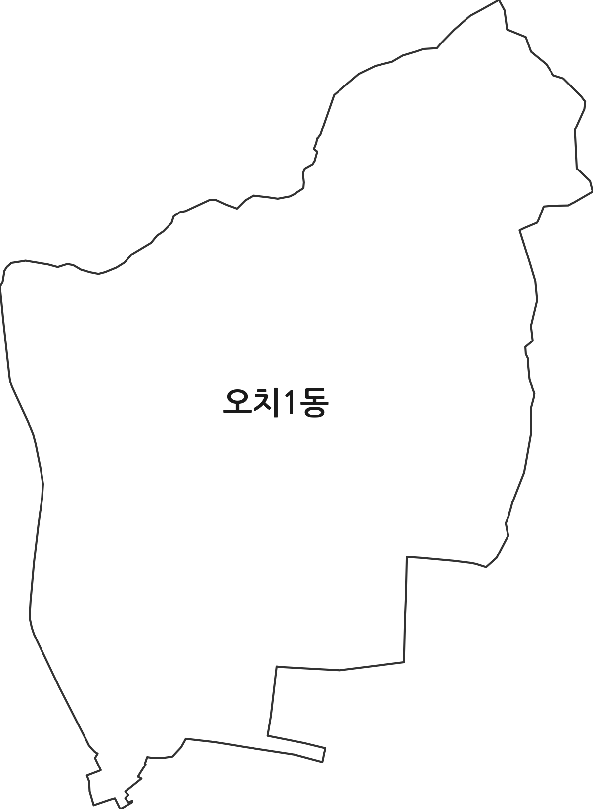 광주광역시 북구 오치1동 행정동 행정구역 경계 지도