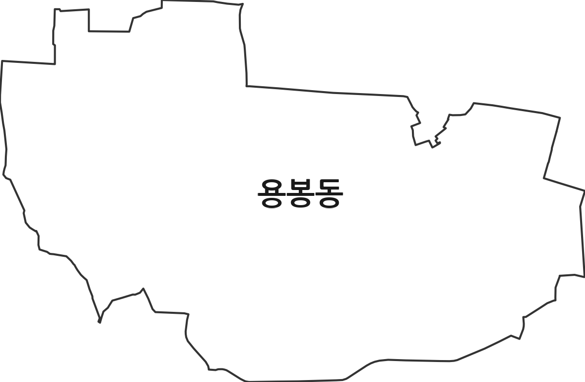 광주광역시 북구 용봉동 행정동 행정구역 경계 지도