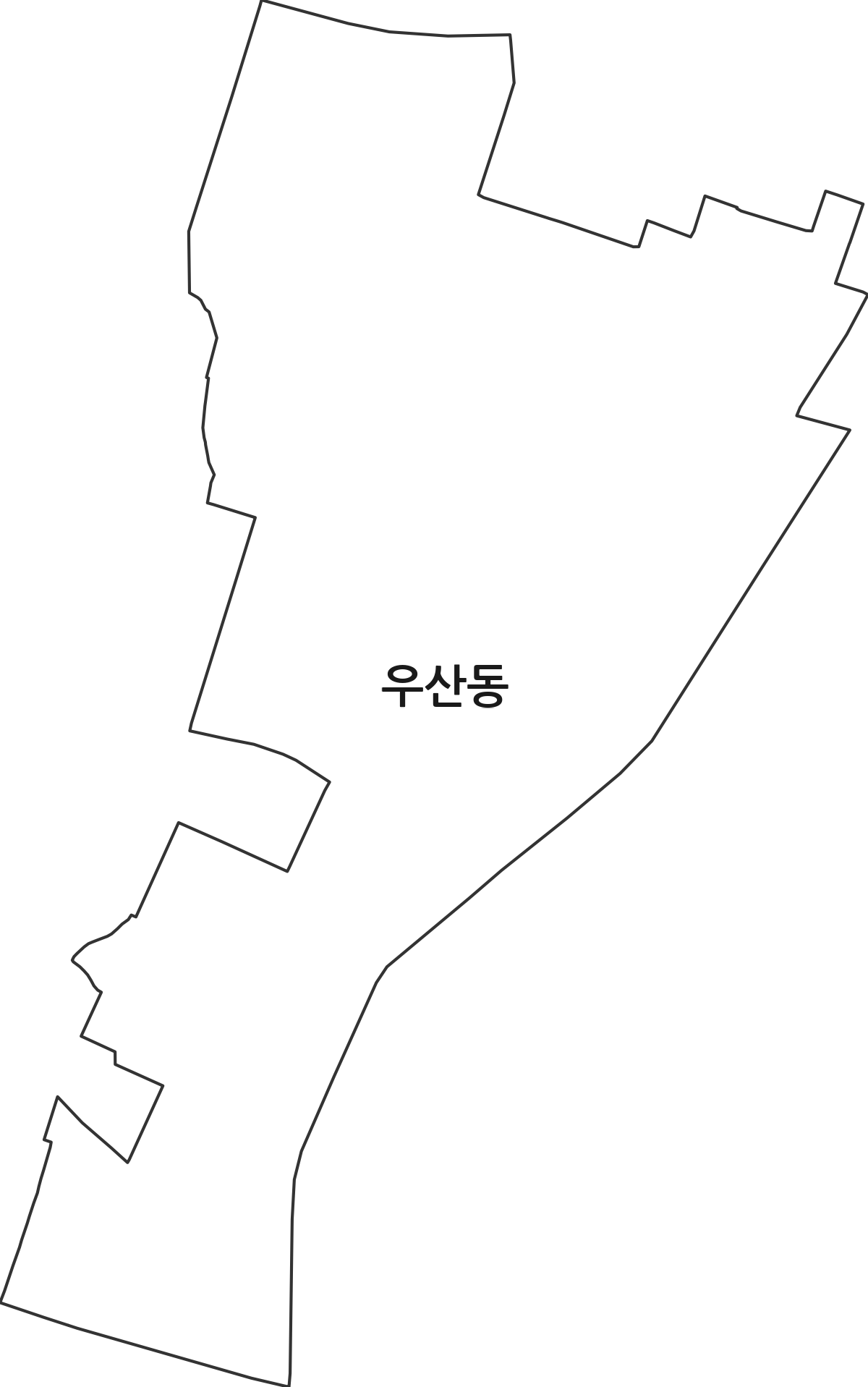 광주광역시 북구 우산동 행정동 행정구역 경계 지도