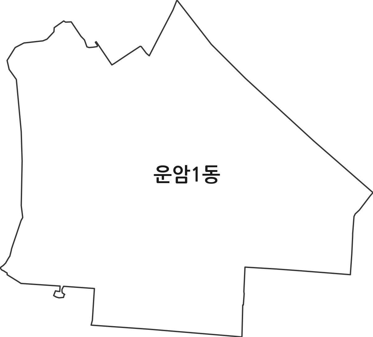광주광역시 북구 운암1동 행정동 행정구역 경계 지도