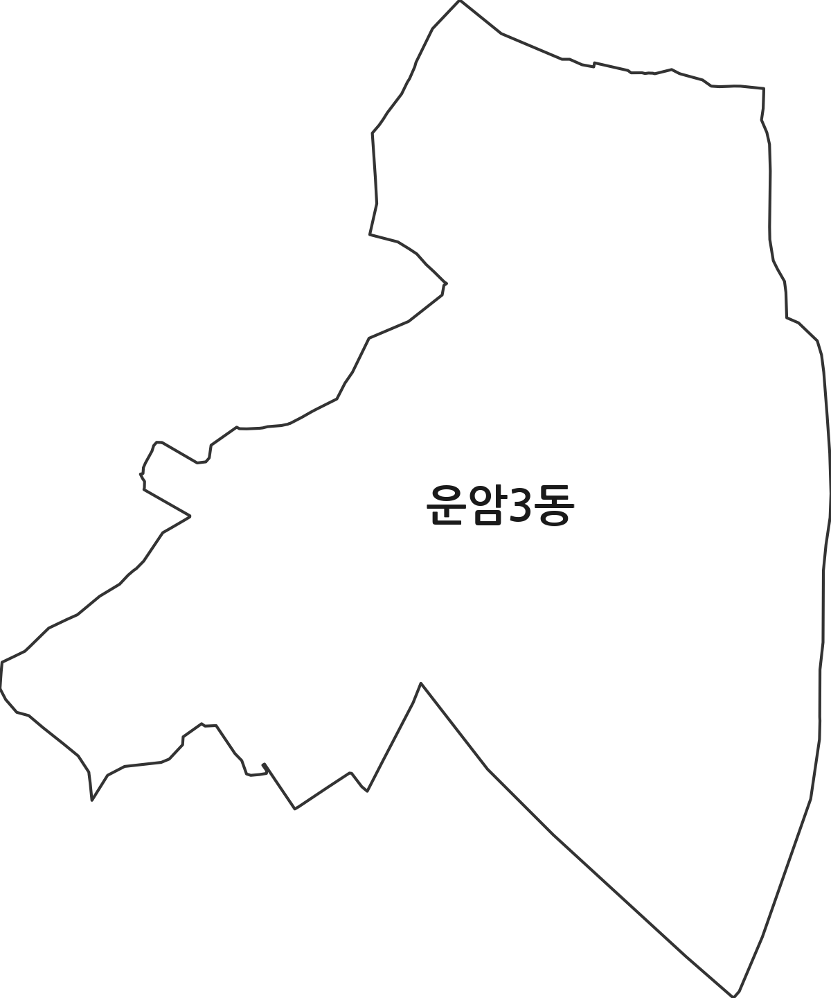 광주광역시 북구 운암3동 행정동 행정구역 경계 지도