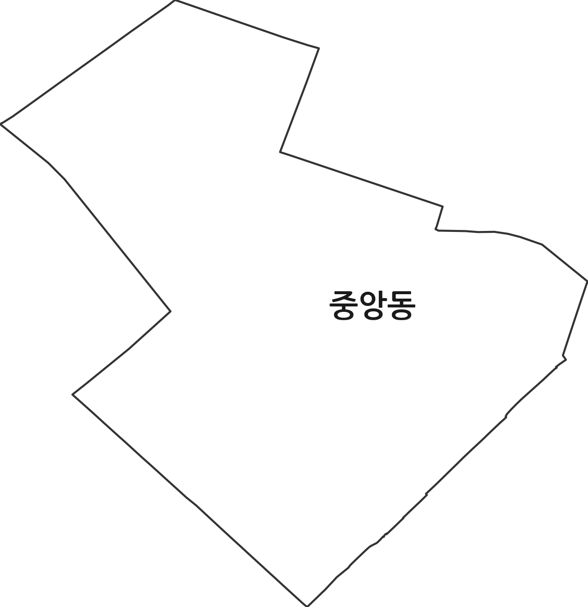 광주광역시 북구 중앙동 행정동 행정구역 경계 지도