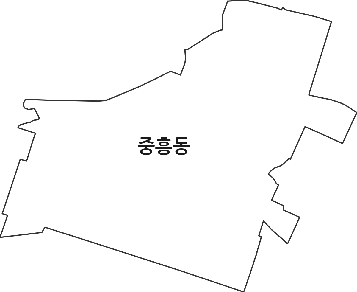 광주광역시 북구 중흥동 행정동 행정구역 경계 지도