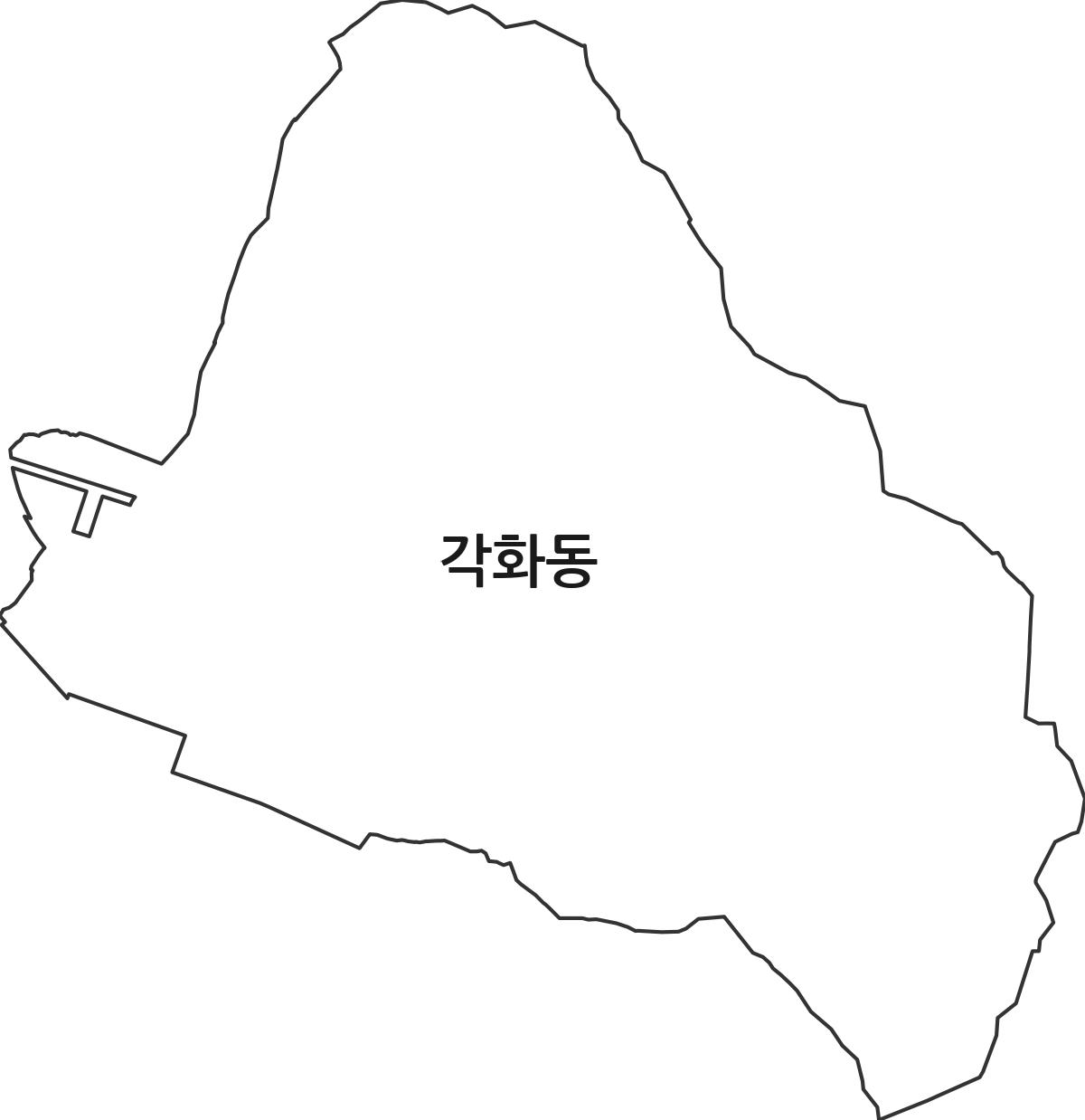 광주광역시 북구 각화동 법정동 행정구역 경계 지도