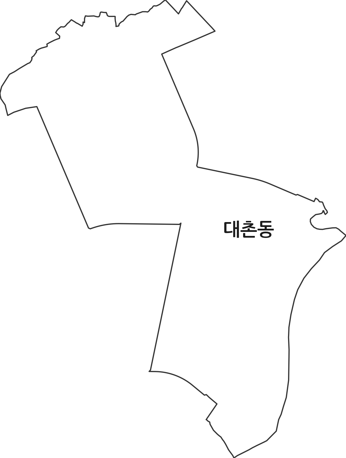 광주광역시 북구 대촌동 법정동 행정구역 경계 지도