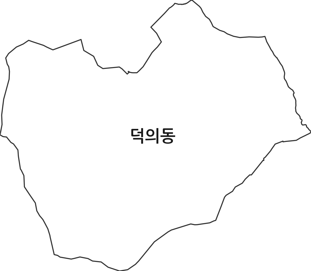광주광역시 북구 덕의동 법정동 행정구역 경계 지도