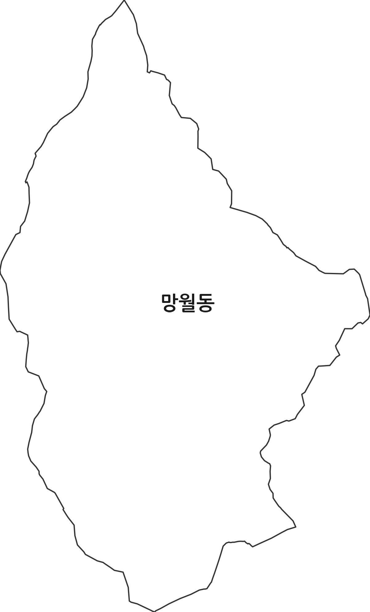 광주광역시 북구 망월동 법정동 행정구역 경계 지도