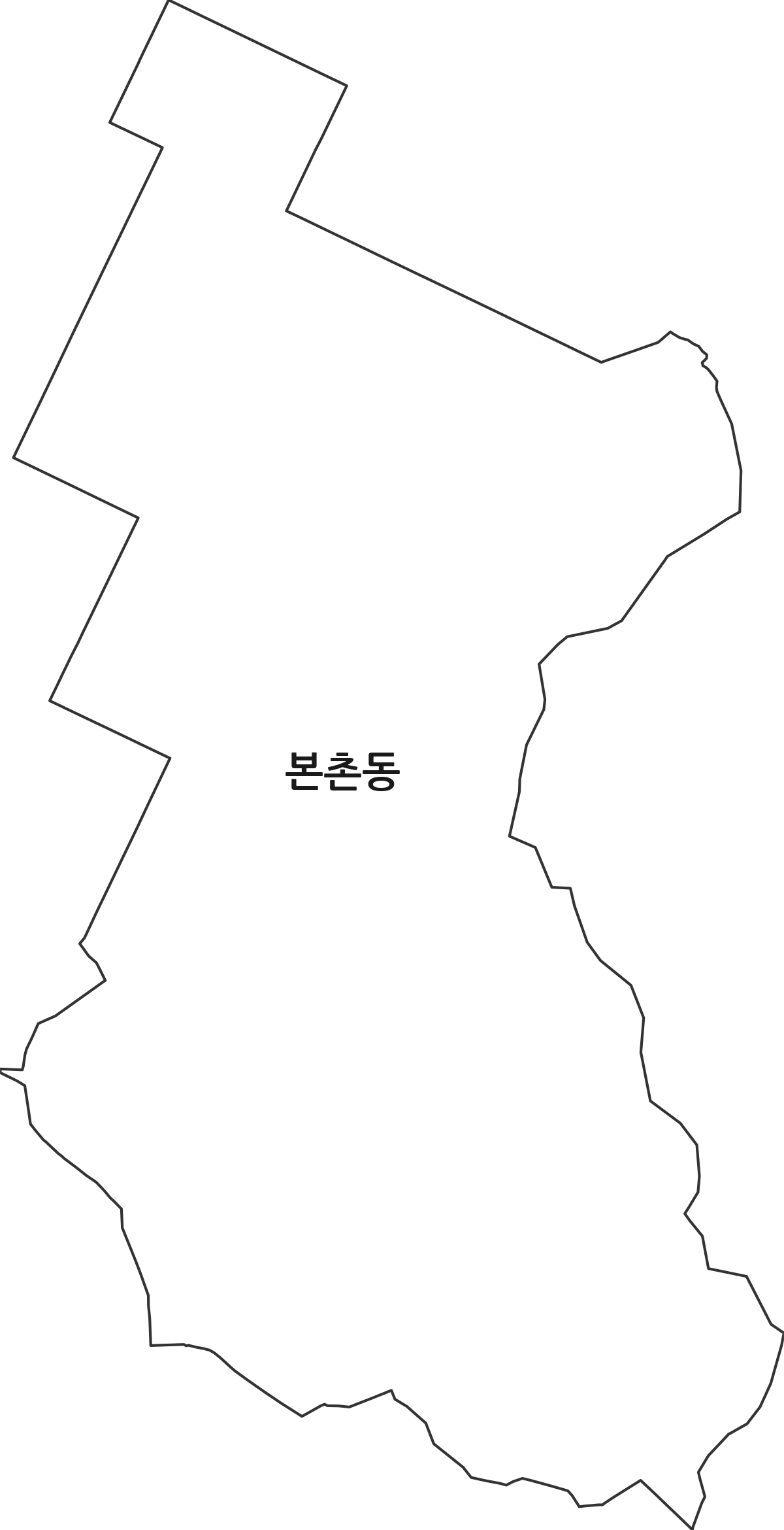 광주광역시 북구 본촌동 법정동 행정구역 경계 지도