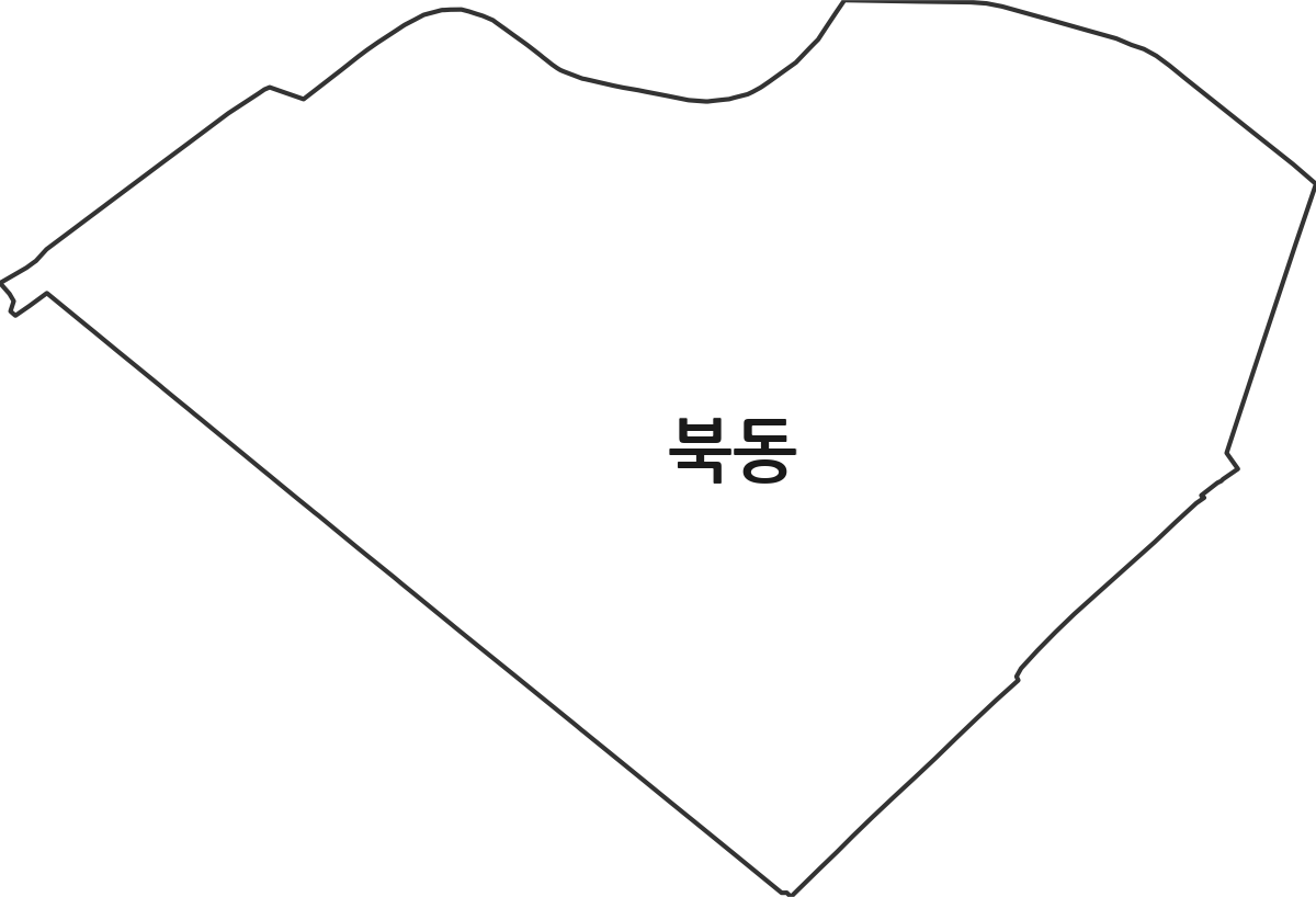 광주광역시 북구 북동 법정동 행정구역 경계 지도