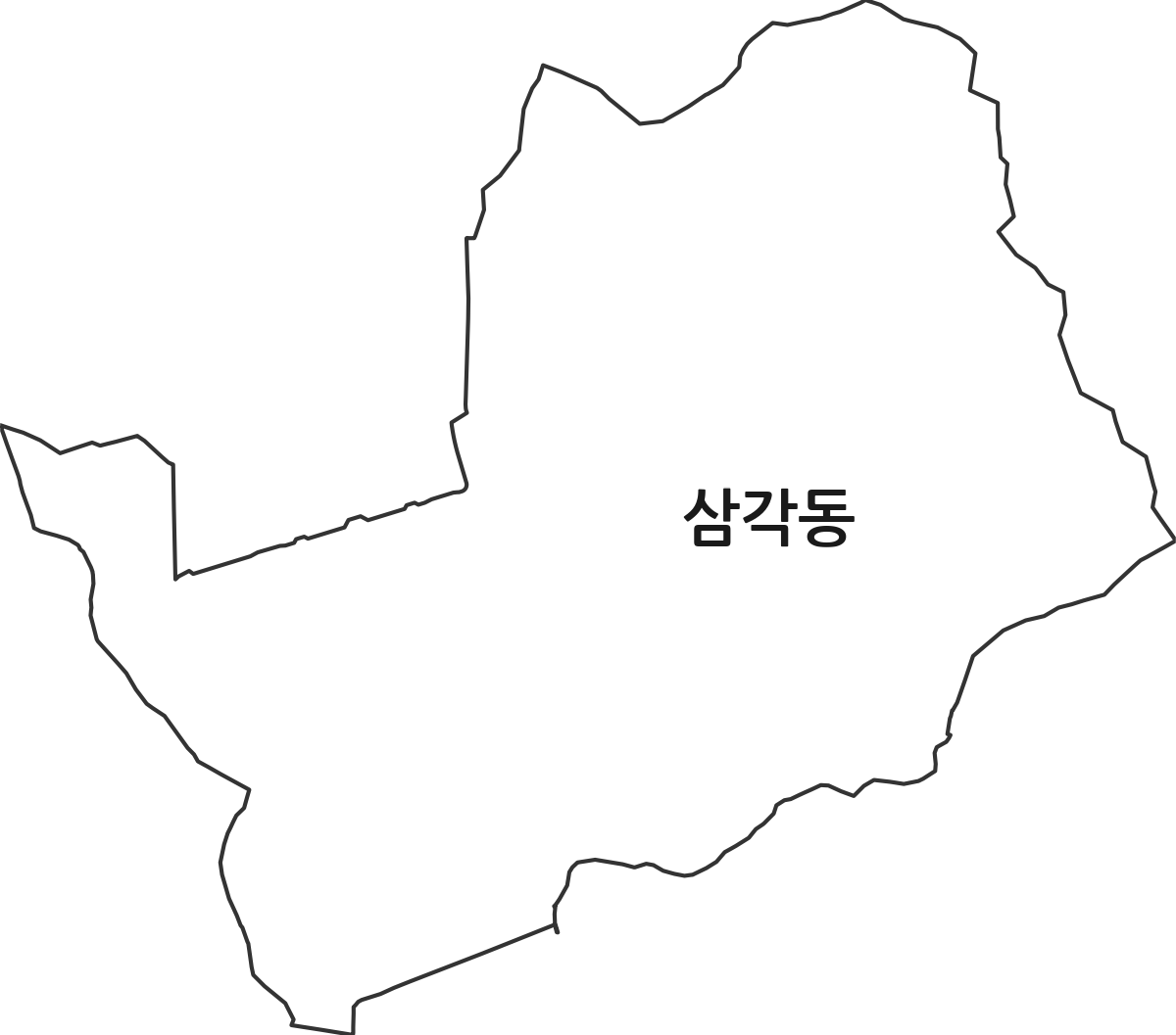 광주광역시 북구 삼각동 법정동 행정구역 경계 지도