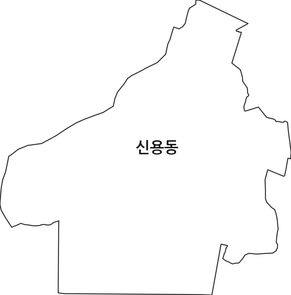 광주광역시 북구 신용동 법정동 행정구역 경계 지도