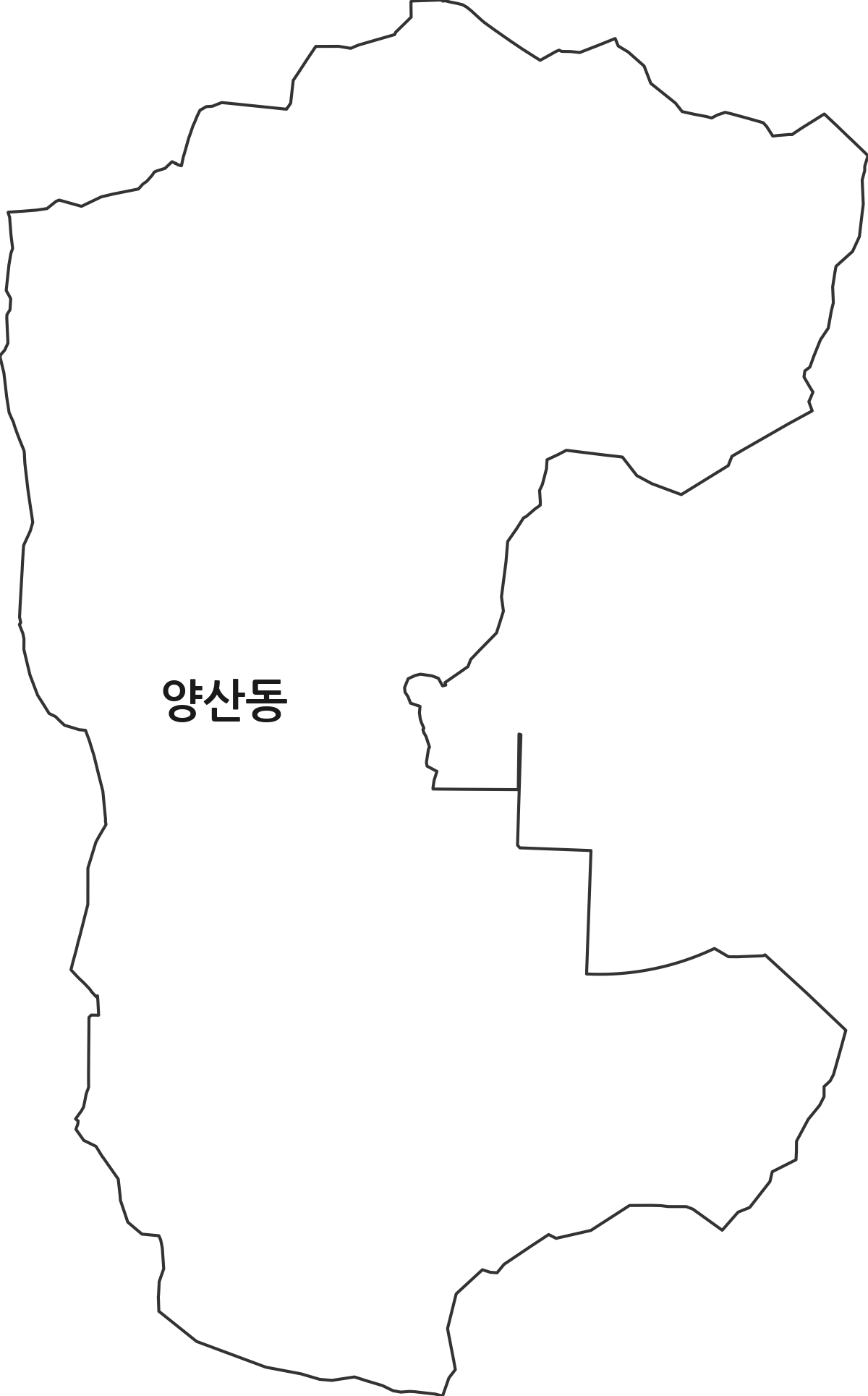 광주광역시 북구 양산동 법정동 행정구역 경계 지도