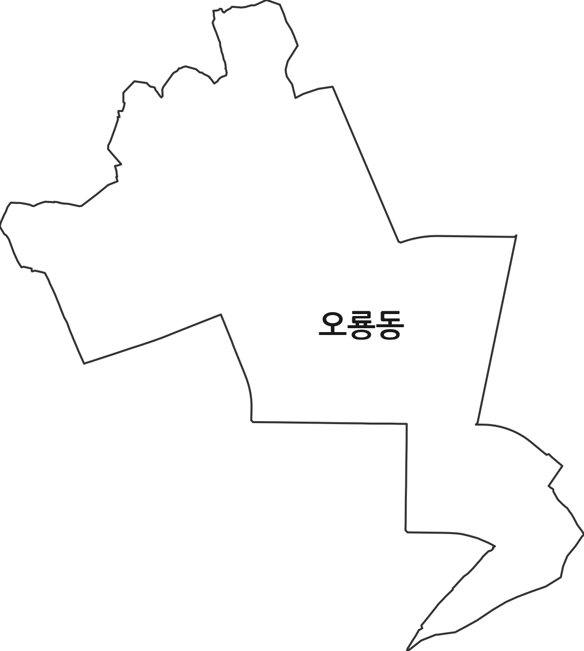 광주광역시 북구 오룡동 법정동 행정구역 경계 지도