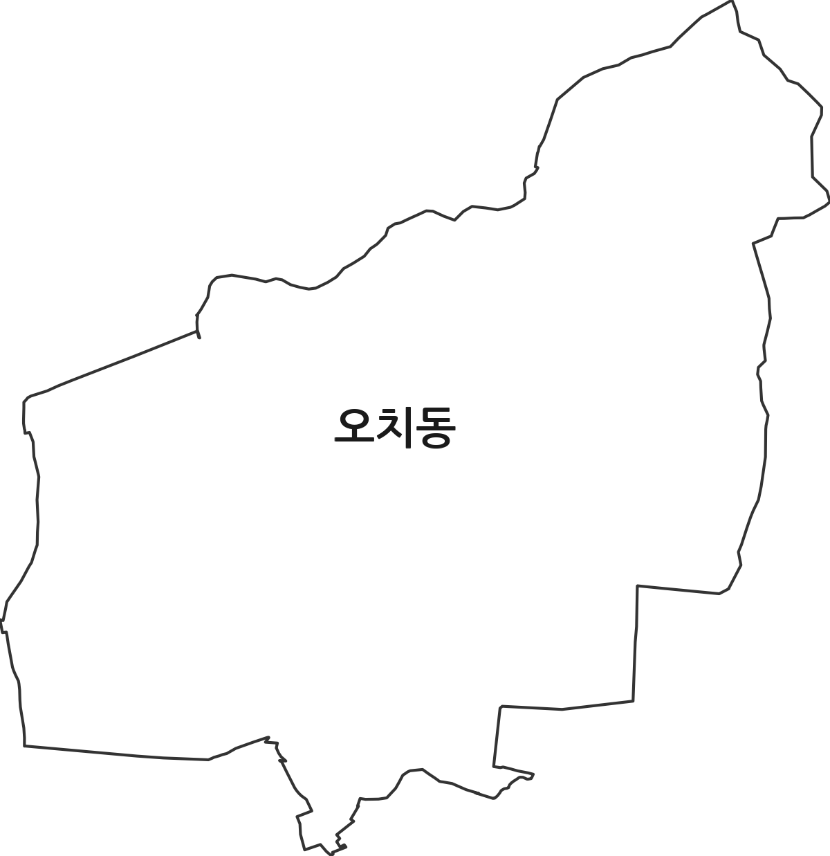 광주광역시 북구 오치동 법정동 행정구역 경계 지도