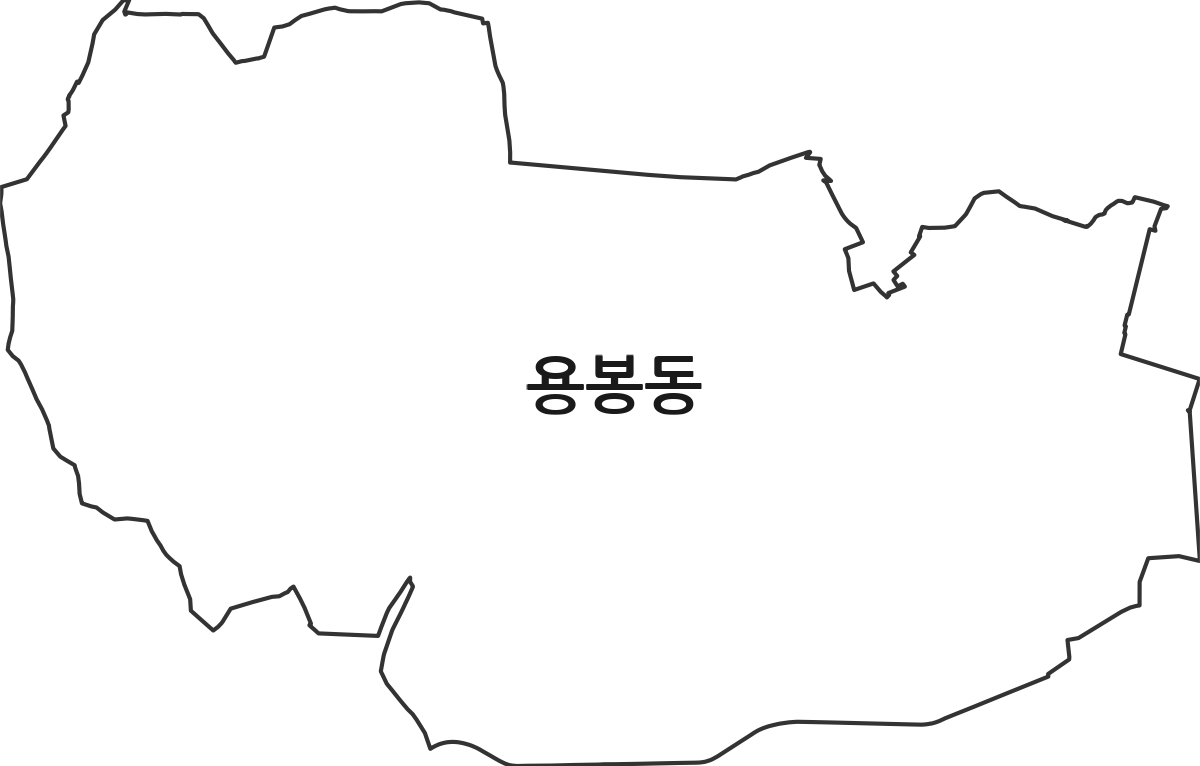 광주광역시 북구 용봉동 법정동 행정구역 경계 지도