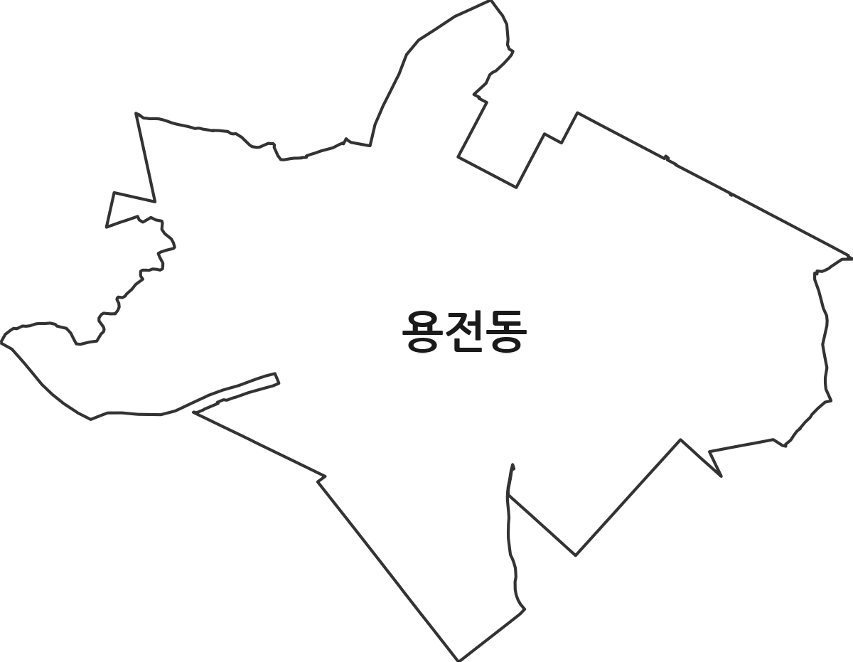 광주광역시 북구 용전동 법정동 행정구역 경계 지도
