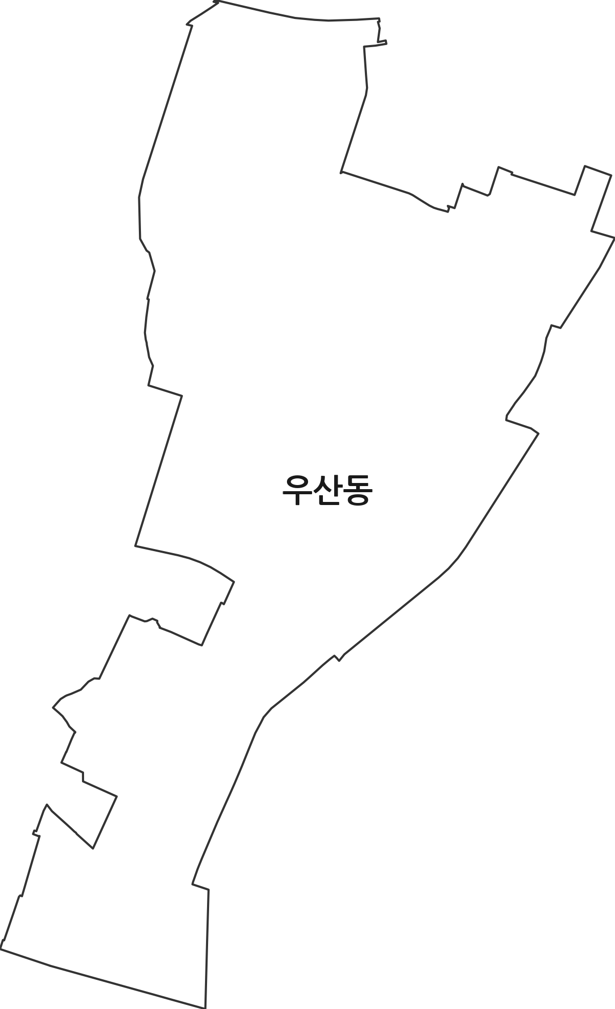 광주광역시 북구 우산동 법정동 행정구역 경계 지도