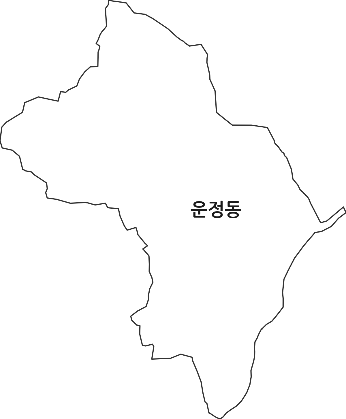 광주광역시 북구 운정동 법정동 행정구역 경계 지도