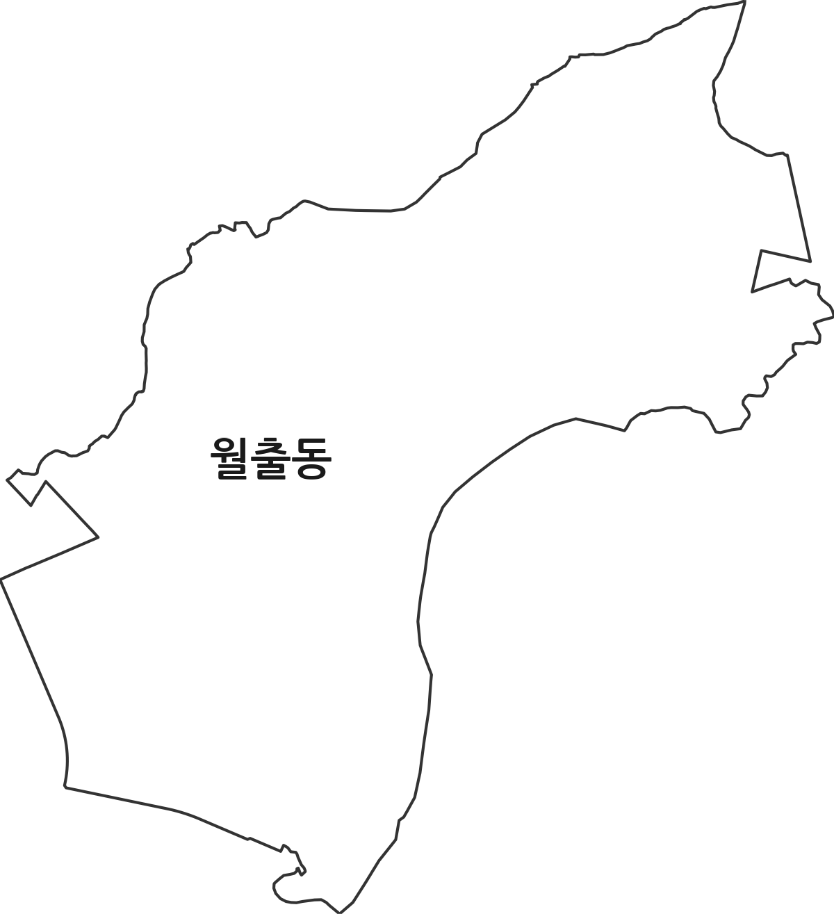 광주광역시 북구 월출동 법정동 행정구역 경계 지도