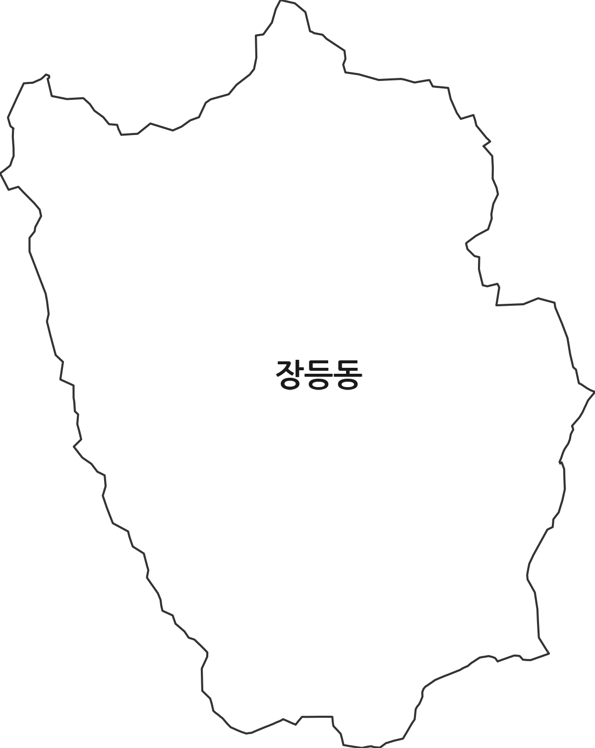 광주광역시 북구 장등동 법정동 행정구역 경계 지도