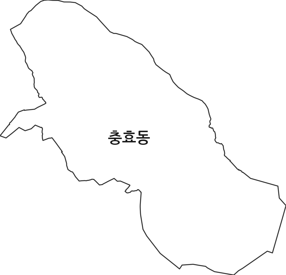 광주광역시 북구 충효동 법정동 행정구역 경계 지도