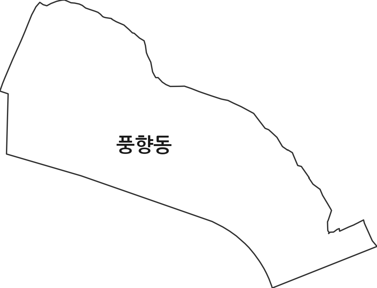 광주광역시 북구 풍향동 법정동 행정구역 경계 지도