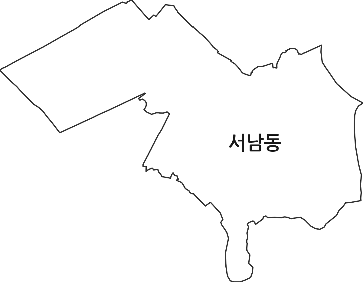 광주광역시 동구 서남동 행정동 행정구역 경계 지도