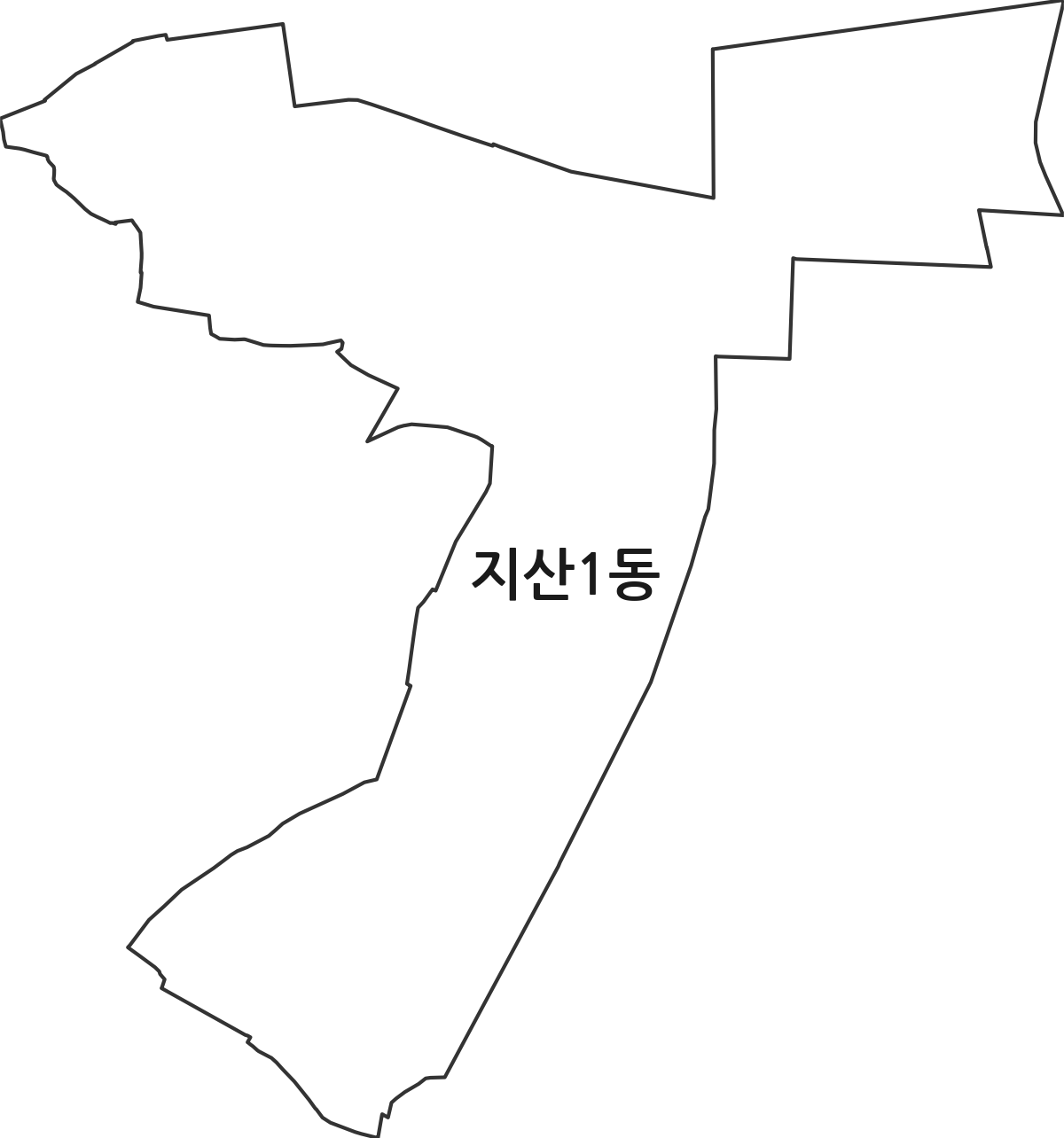 광주광역시 동구 지산1동 행정동 행정구역 경계 지도