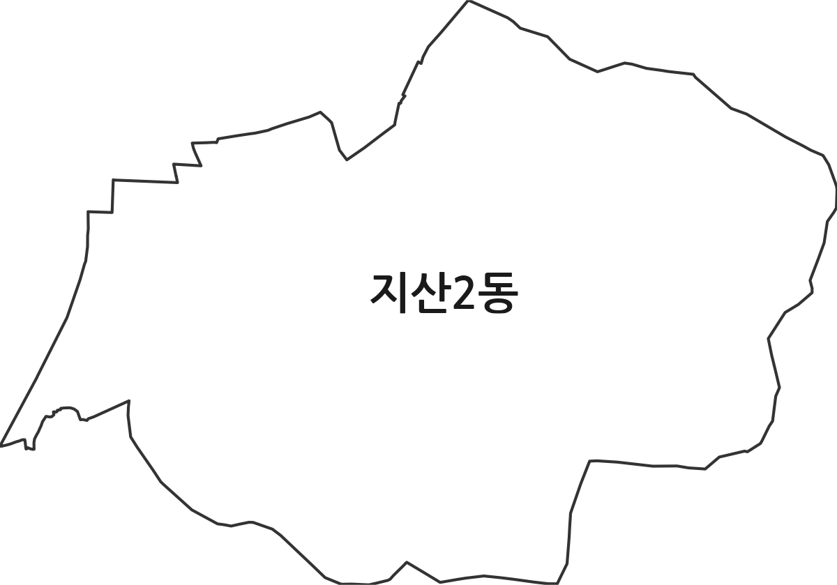 광주광역시 동구 지산2동 행정동 행정구역 경계 지도