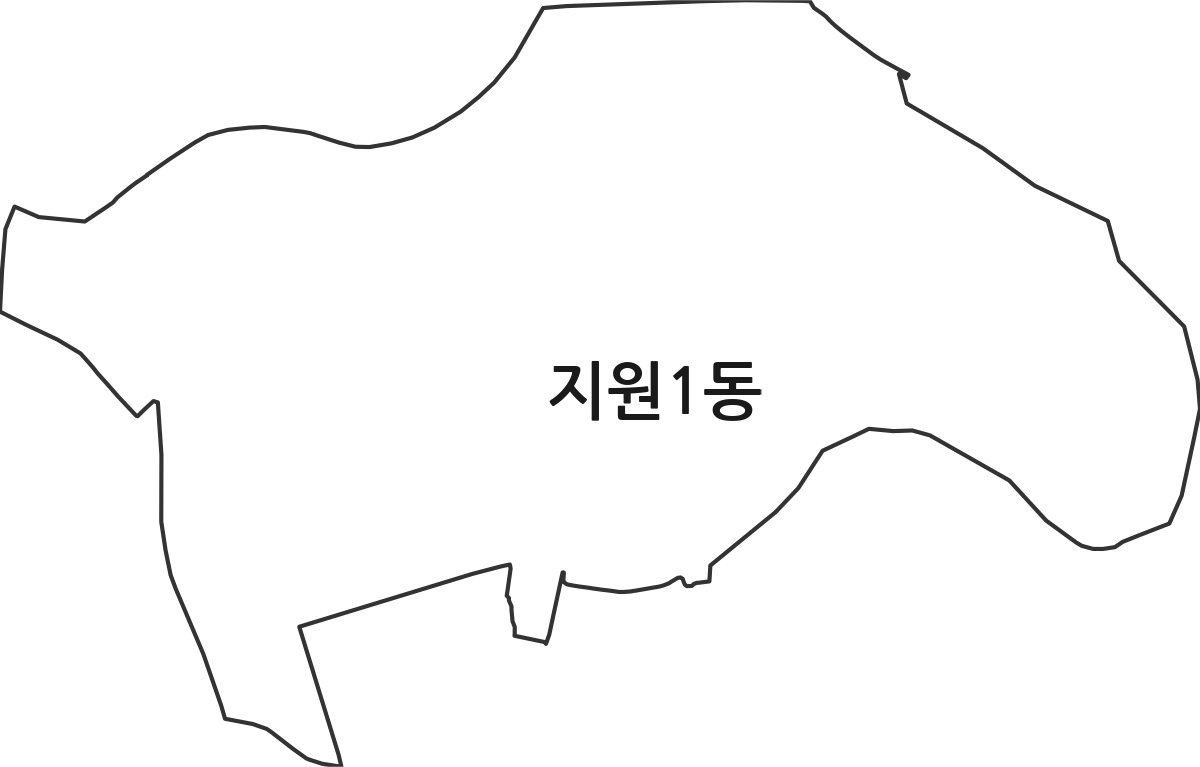 광주광역시 동구 지원1동 행정동 행정구역 경계 지도