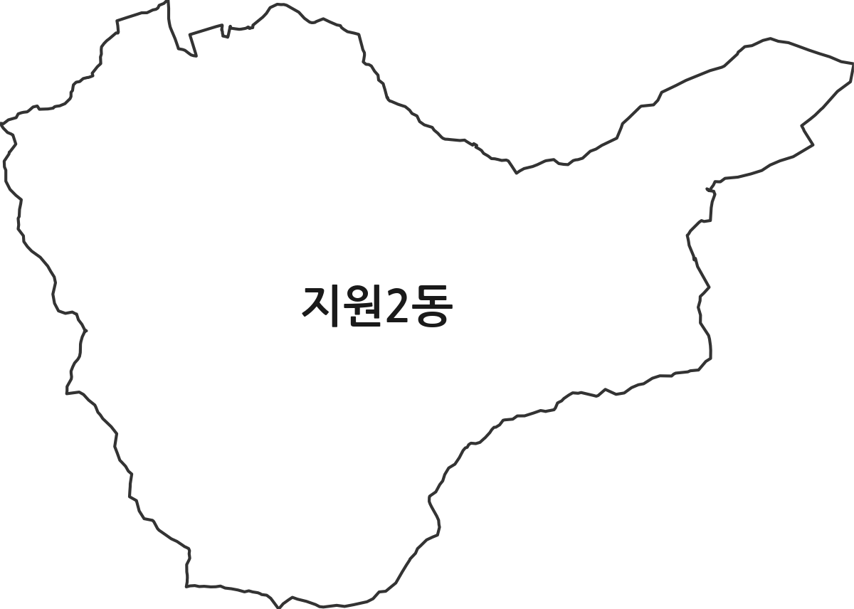 광주광역시 동구 지원2동 행정동 행정구역 경계 지도