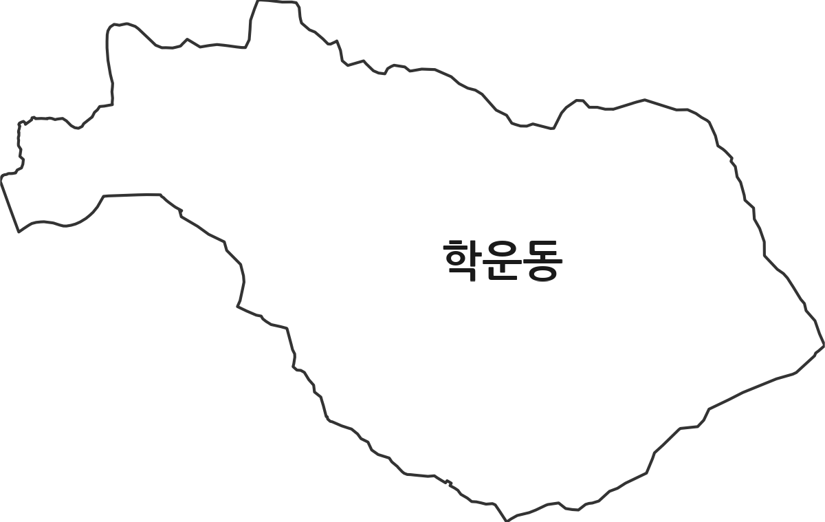 광주광역시 동구 학운동 행정동 행정구역 경계 지도