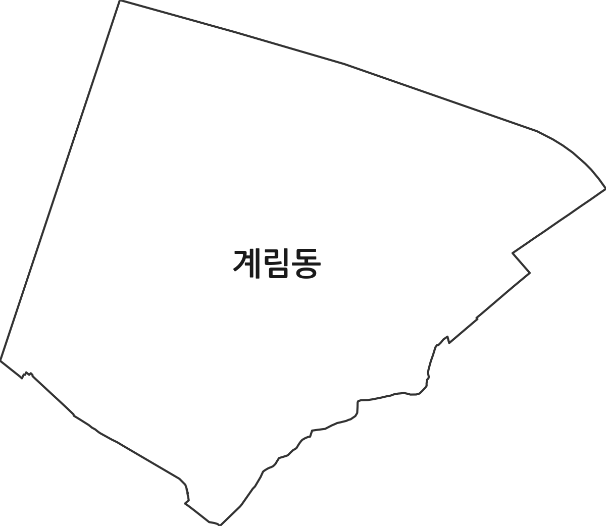 광주광역시 동구 계림동 법정동 행정구역 경계 지도