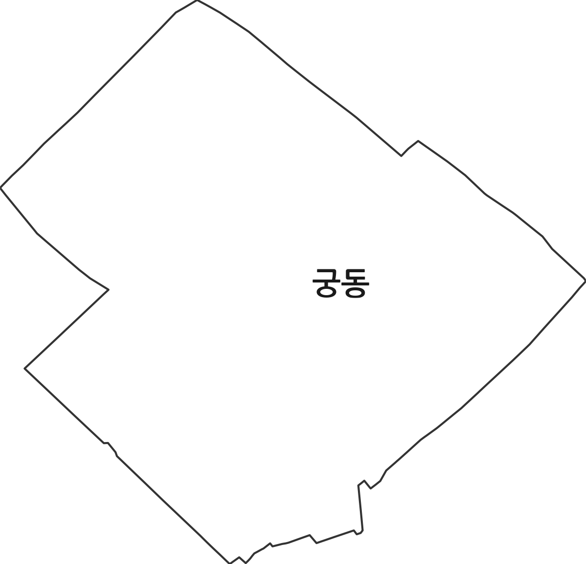 광주광역시 동구 궁동 법정동 행정구역 경계 지도