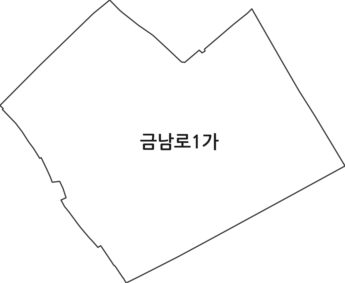 광주광역시 동구 금남로1가 법정동 행정구역 경계 지도