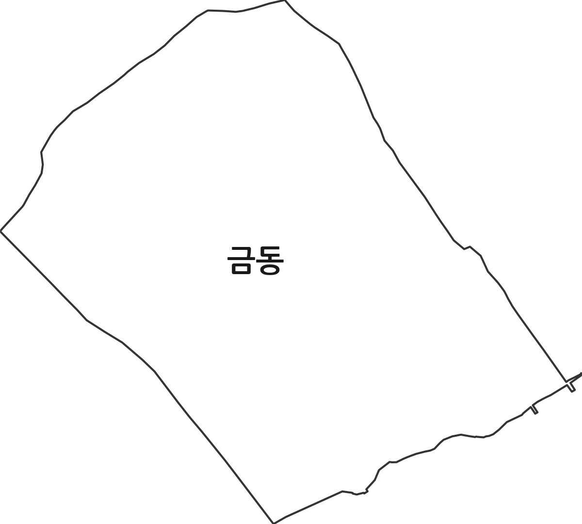 광주광역시 동구 금동 법정동 행정구역 경계 지도