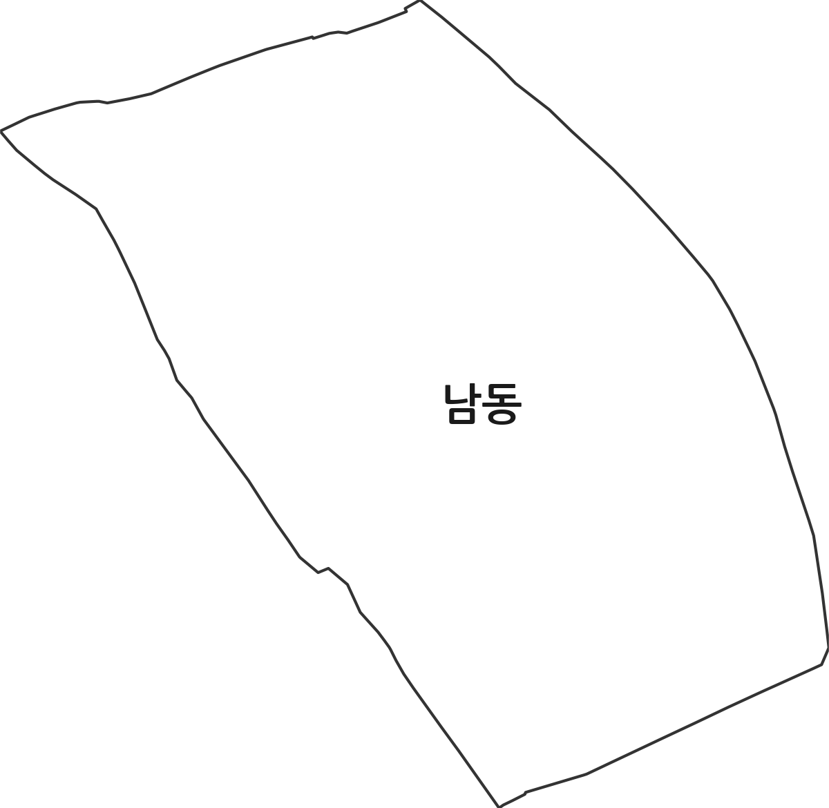 광주광역시 동구 남동 법정동 행정구역 경계 지도