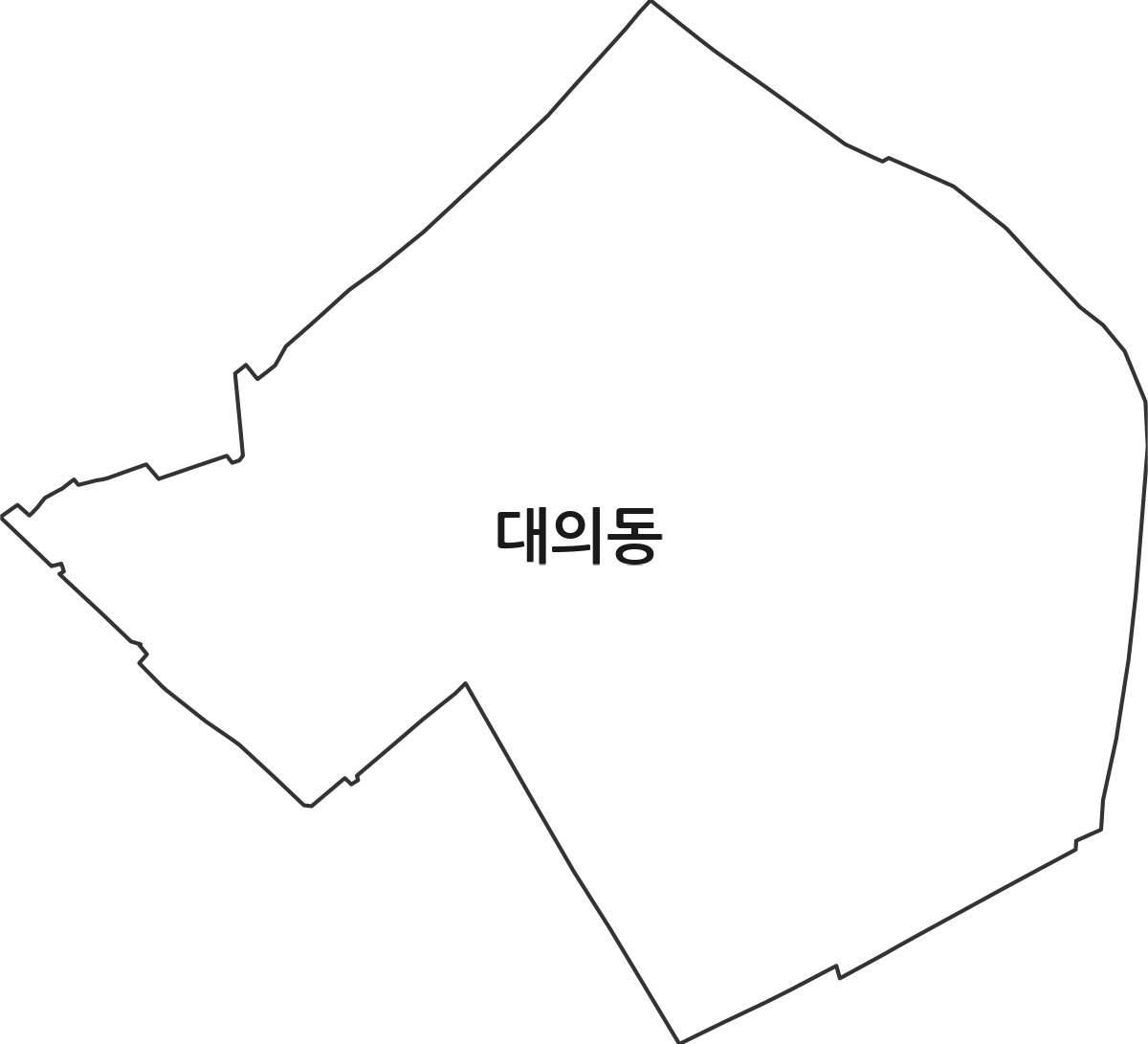 광주광역시 동구 대의동 법정동 행정구역 경계 지도