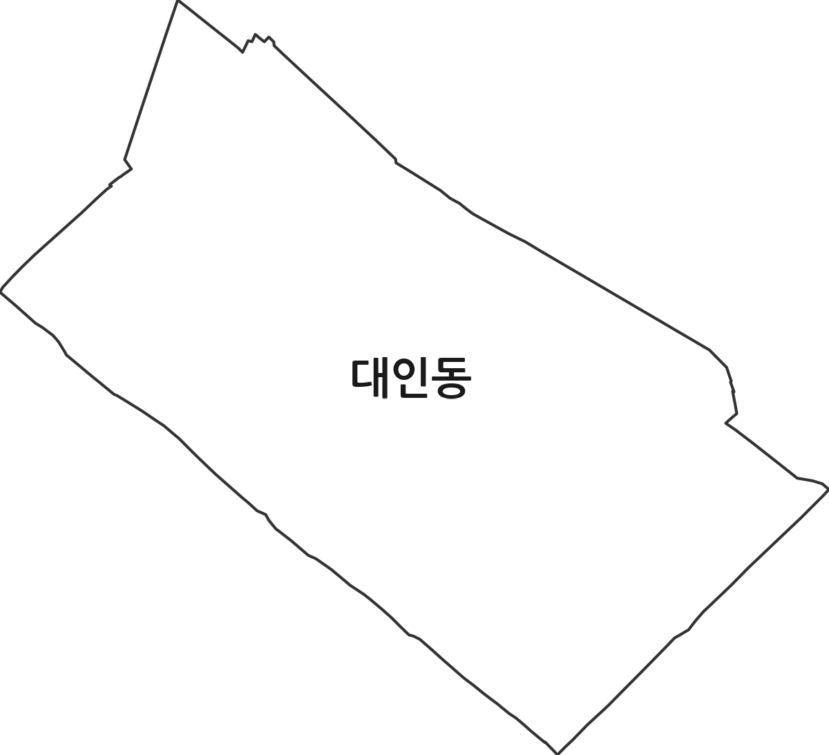 광주광역시 동구 대인동 법정동 행정구역 경계 지도