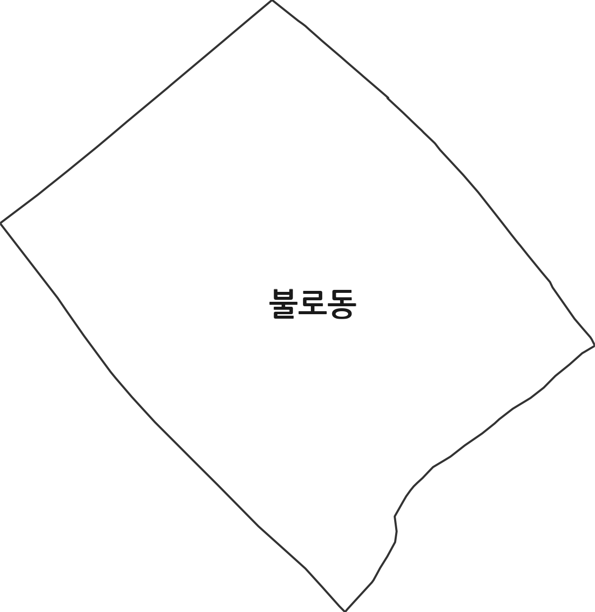 광주광역시 동구 불로동 법정동 행정구역 경계 지도
