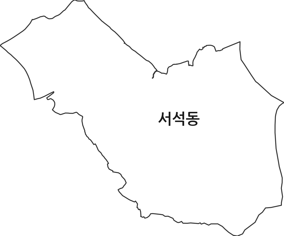 광주광역시 동구 서석동 법정동 행정구역 경계 지도