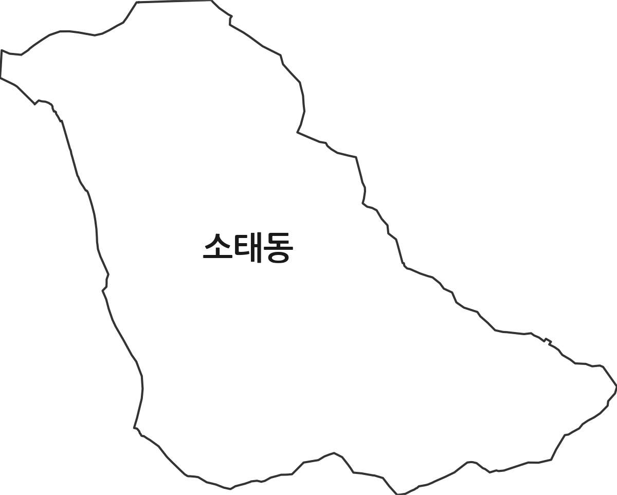 광주광역시 동구 소태동 법정동 행정구역 경계 지도