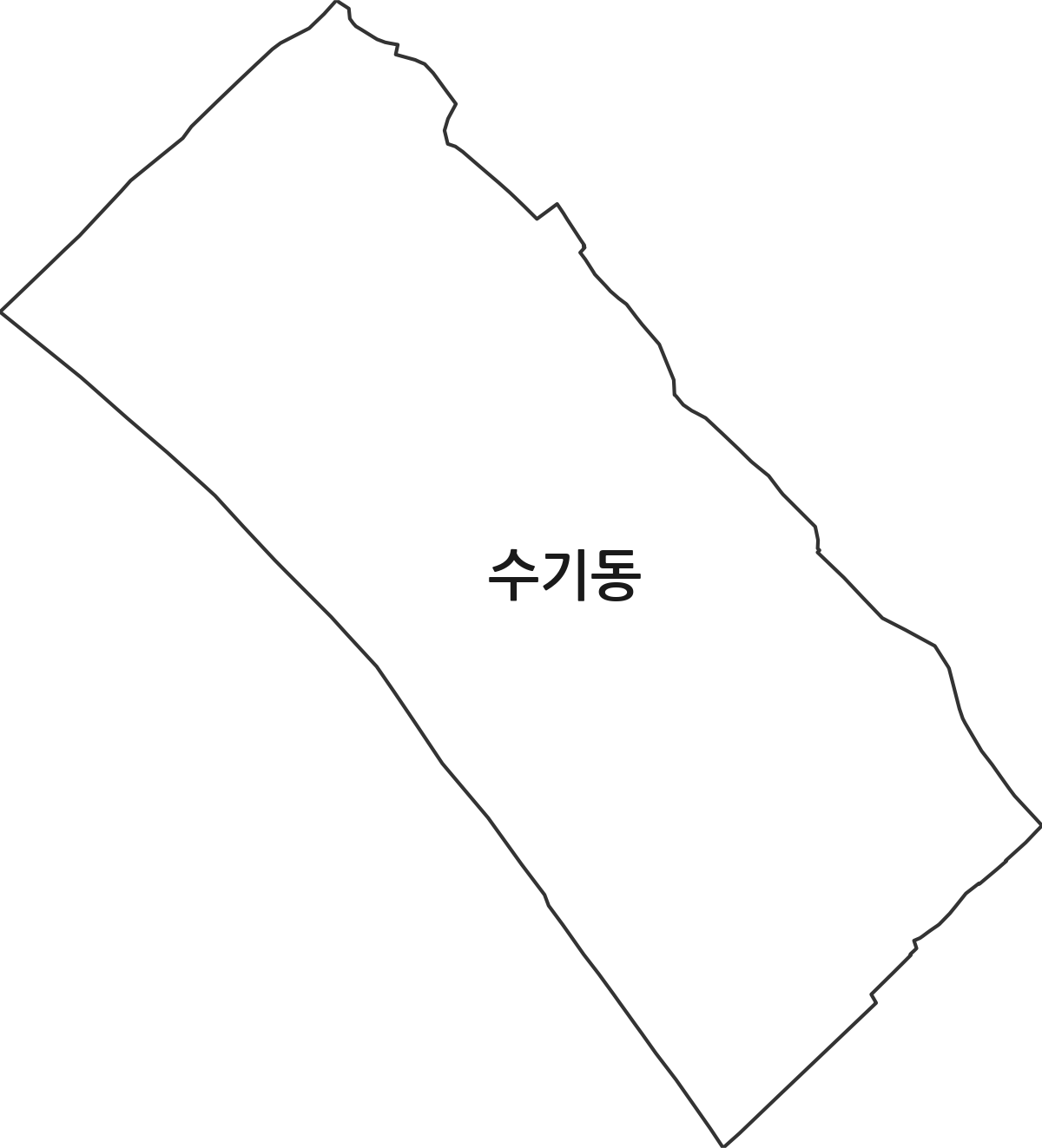 광주광역시 동구 수기동 법정동 행정구역 경계 지도
