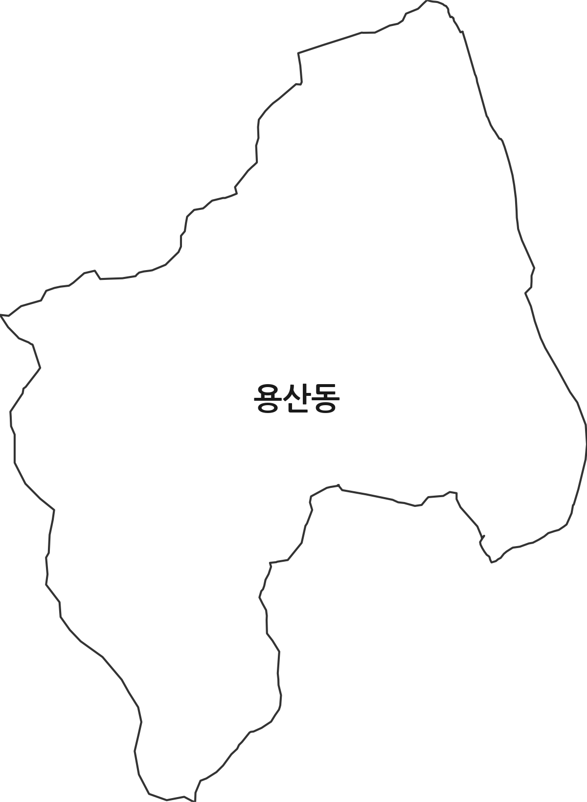 광주광역시 동구 용산동 법정동 행정구역 경계 지도